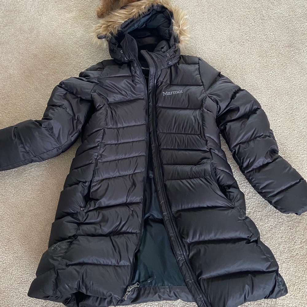 marmot long puffer jacket